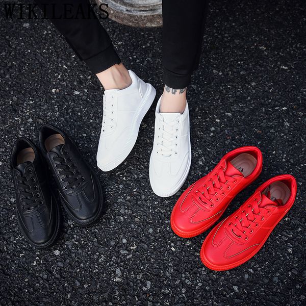 

white shoes men fashion men shoes leather designer sapato masculino sapatos masculinos casuais couro, Black