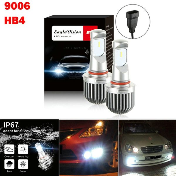 

car light 6000k 2pcs 9006 hb4 led auto headlights bulbs low beam fog light mini csp dropship 19j15