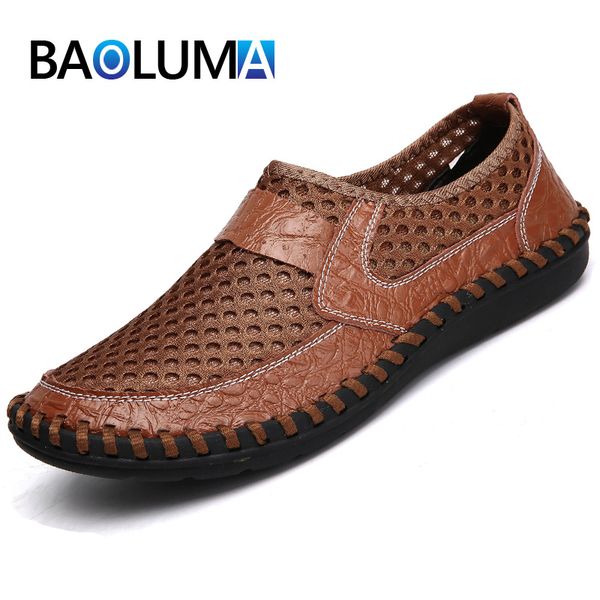 

classic fashion mens sandals summer new mesh men's beach sandals comfortable breathable male outdoor beach 38-50, Black