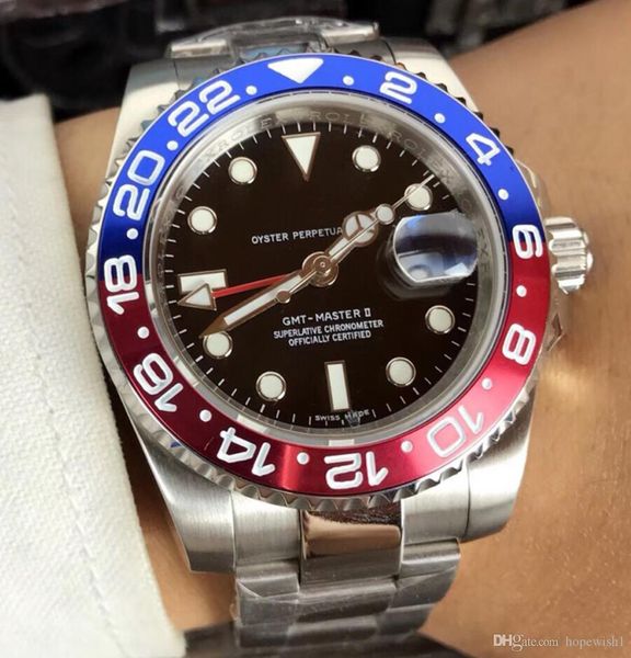 

2019 Конструктор Watche автоматические механические часы GMT Нержавеющая сталь Синий К