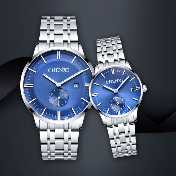 

пары смотреть пара водонепроницаемые повседневные часы мужские и женские часы студенческий тренд женский кварцевый мода новые мужские, Slivery;brown