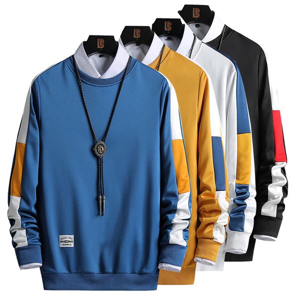 

men's hoodies men spring sweatshirt male hip hop harajuku japanese streetwear yellow hoodie men sweatshirt crew neck, Black