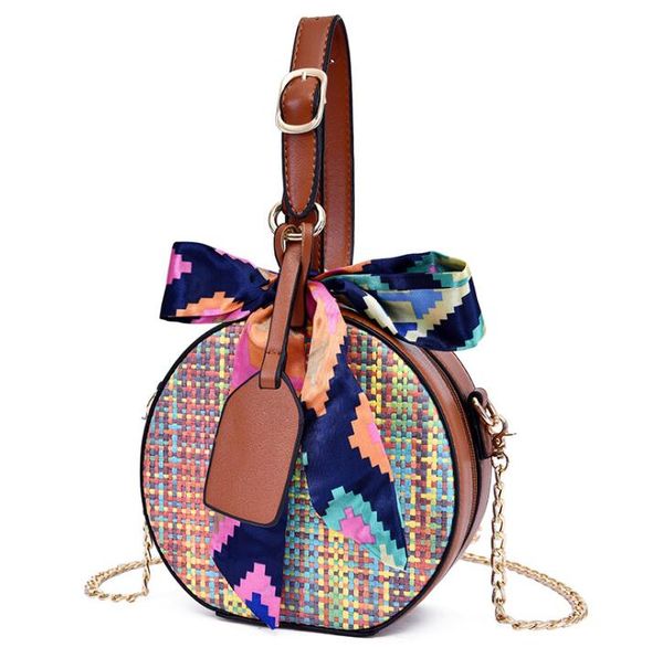 

2020 women shoulder bags braided crossbody bag chain small round bag ribbons ph-rg2061842