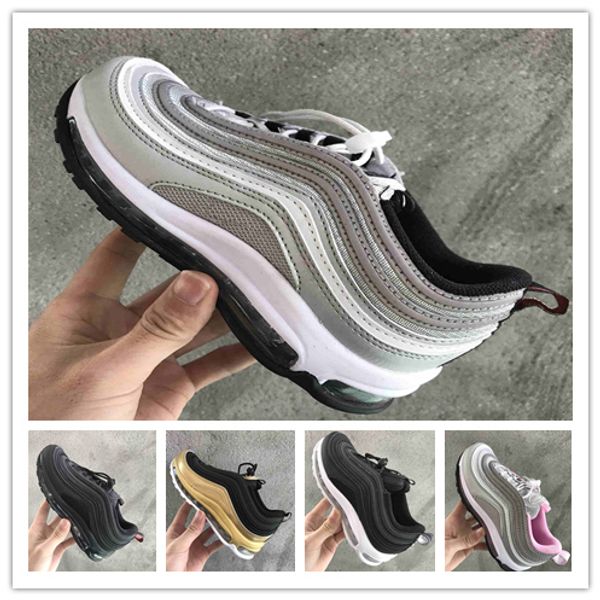 

children 2018 shoes kids running shoes boy& girl toddler youth 2018 plus tn 97 trainer cushion surface breathable sports sneakers, Black