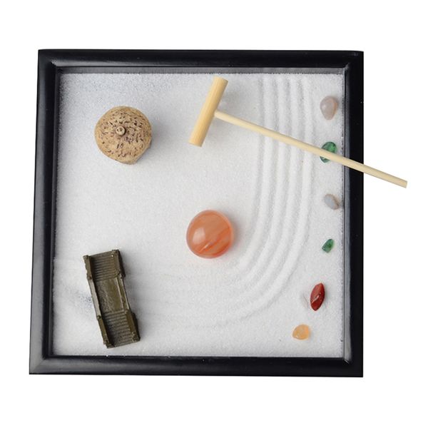 

zen garden - sand, rock, and rake for relaxation and meditation, for zen gardening