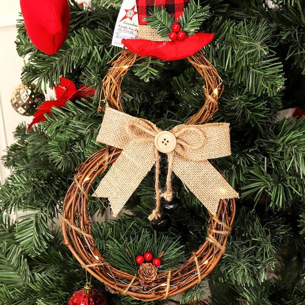 

led christmas artificial flower wreath for household berries flowers front door hanging wall ornament wreath rattan decoration