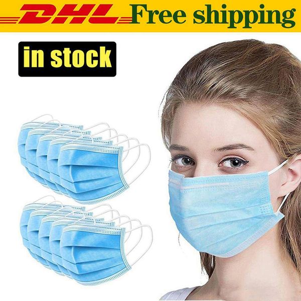 

dhl бесплатная доставка ce fda 100 шт одноразовая маска трехслойная толстая пленка n95 маски для салонов с ушными крючками удобные респирато