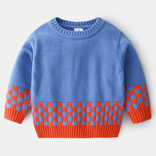 

2020 kids boys sweaters autumn winter knitted sweater for boy toddler baby clothes fashion children pullover 3-9 y, Blue