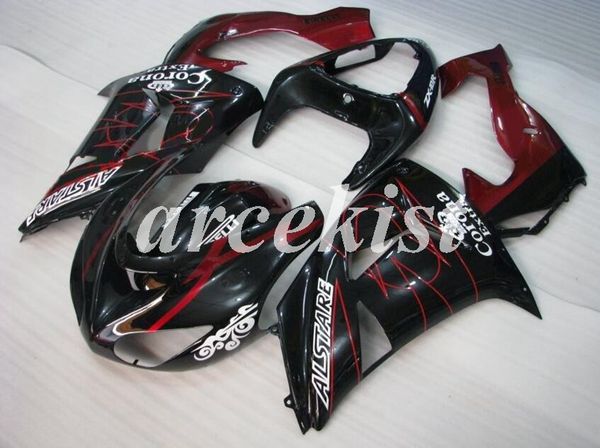 

new abs motorcycle fairings kits fit for kawasaki ninja zx-10r 2006 2007 06 07 body set black red