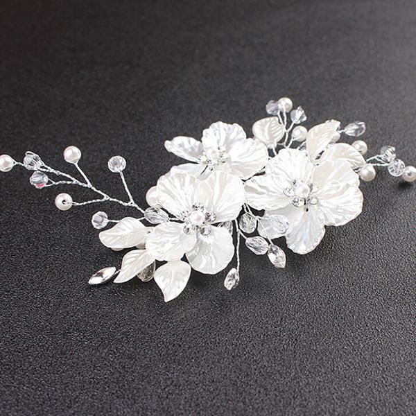 2019 Elegant Crystal Pearl Flower Hair Jewelry Wedding Hair