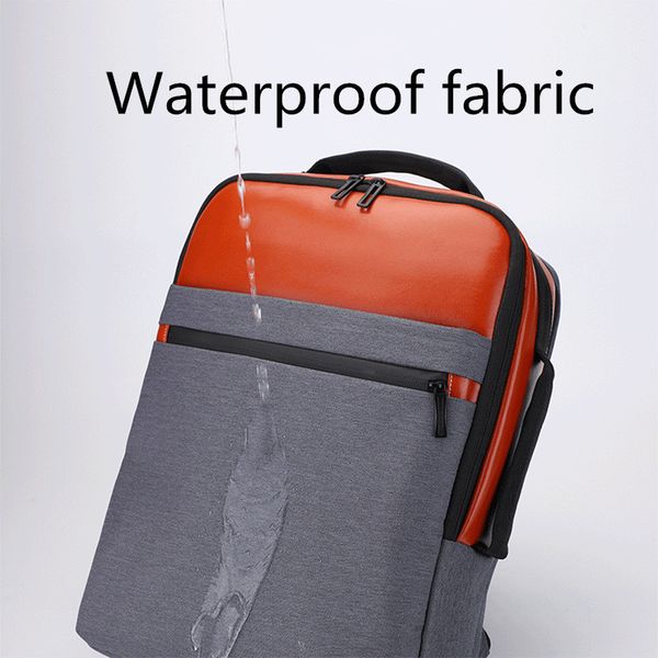 

большой емкости usb мужской компьютер школьный европейский и американский ретро кожаный рюкзак открытый водонепроницаемый путешествия рюкзак