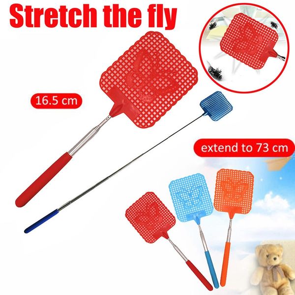 

aleekit 1pcs telescopic extendable household plastic fly trap mosquito swatter fly killer hand manual flapper - random delivery other garden