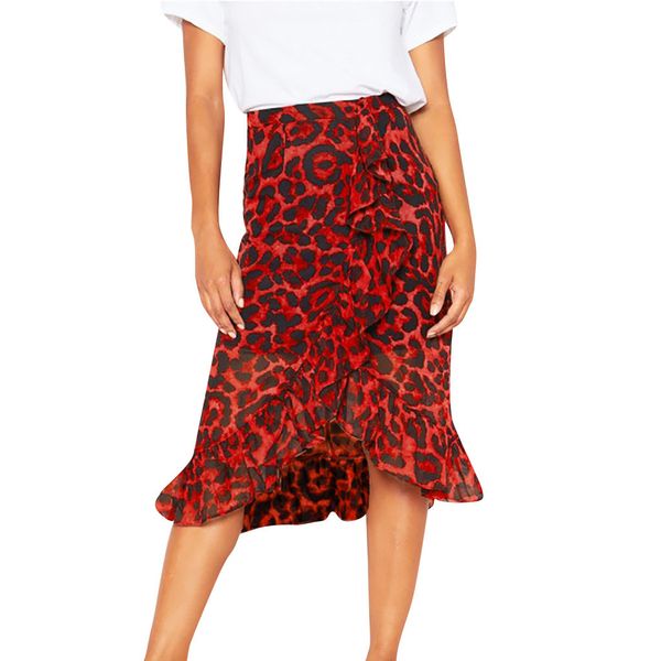 

summer skirts womens leopard print vintage long women's casual high waist pleated skirt faldas mujer moda 2019 el verano #n05, Black
