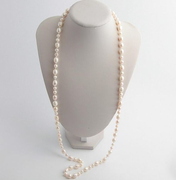 

csxjd luxury natural baroque pearl long necklace, Silver
