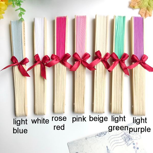 

50 ШТ. Персонализированные Свадебные Вентилятор Ткани С Лентой Рука Складные Вент