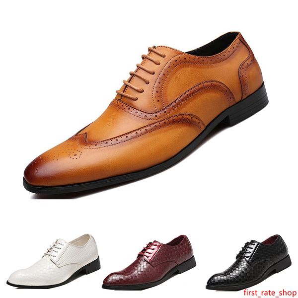 

2019 new arrival shoes for men dress leather black white brown light brown mens running shoes size 40-45