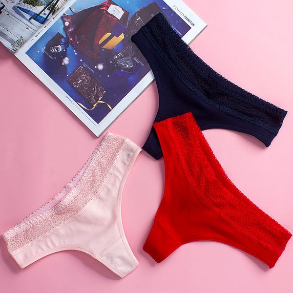 

g-string for women cotton lace lingerie women's panties thong female underwear ladies underpants low rise panty 2019, Black;white