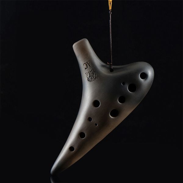 

12-hole ac midrange ocarina for beginners professionally playing smoked ceramics