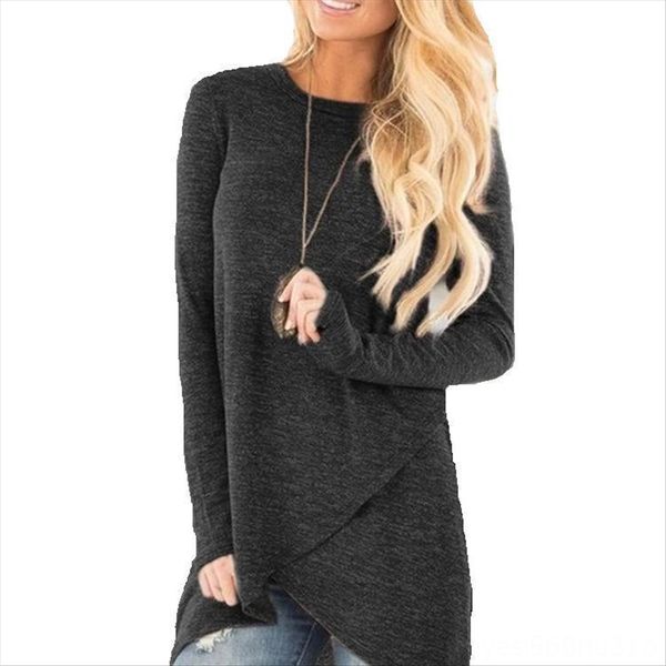 

autumn long sleeve irregular round collar t-shirt female autumn long sleeve irregular round collar t-shirt female, White