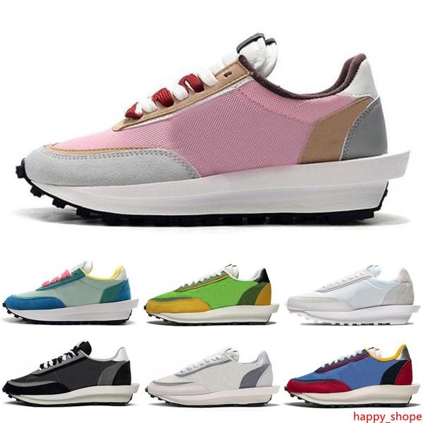 

2020 new ldv sacai waffle white nylon mens womens running shoes pink pine green varsity blue black grey mens trainers sneaker shoes 36-45
