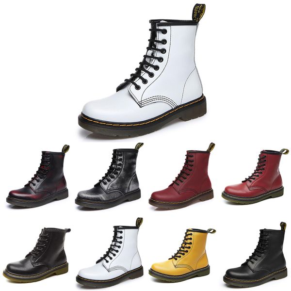 

non-brand fashion designer ankle boots men women wineter martin boots wipe wine red paint black brown motorcycle boots 35-44 style 2