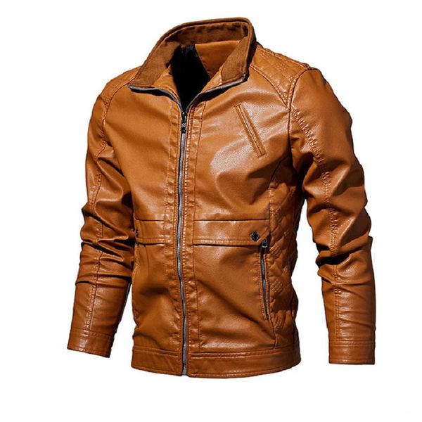 

leather jackets men winter fittness casual outwear bomber jacket winderbreaker motorcycle pu jackets male fur coat dropshipping, Black