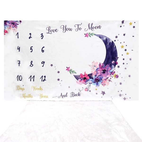 

47 * 39in baby monthly milestone blanket soft flannel blankets p picture prop baby birthday gifts for newborn infants