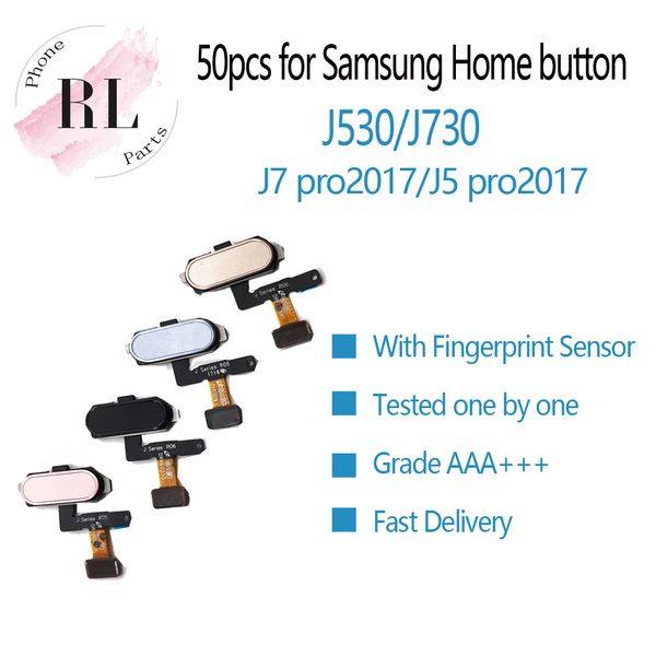 

50pcs new fingerprint sensor touch id flex menu home button flex cable for samsung galaxy j5 pro j7 pro 2017 j530 j730