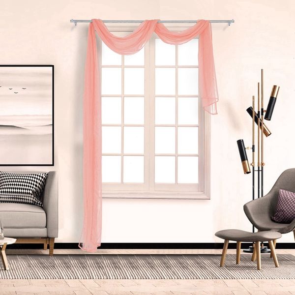 

multi colors european style curtain window decoration scarf solid color sheer clear waterfall curtains valance for home bedroom