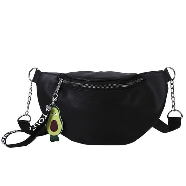 

chain banana waist bag new belt bag women waist pack pu leather chest shoulder zipper bolsas de mujer #t1p