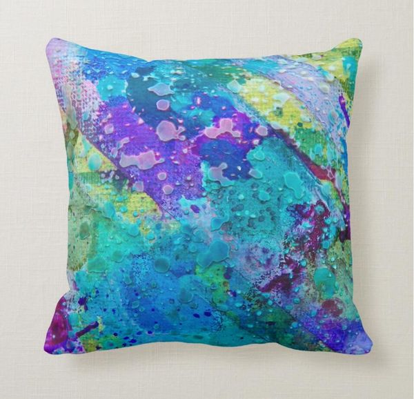 Pillow Case Blue And Purple Abstract Funky Throw Pillow Case Car