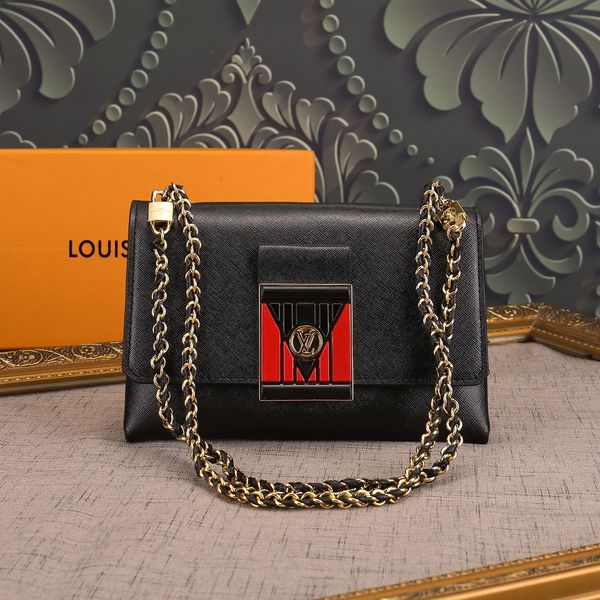 

2020 designer new women's bag shoulder messenger bag monogram canvas and leather, lock, grained calfskin, magnetic closure