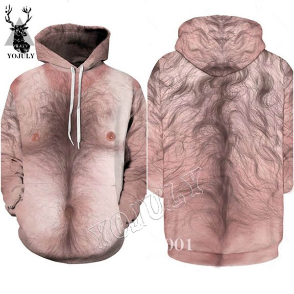 

2019 new fashion hoodie 3d hoodies funny print chest hair muscle long sleeve men women winter sweatshirts pullover y575, Black