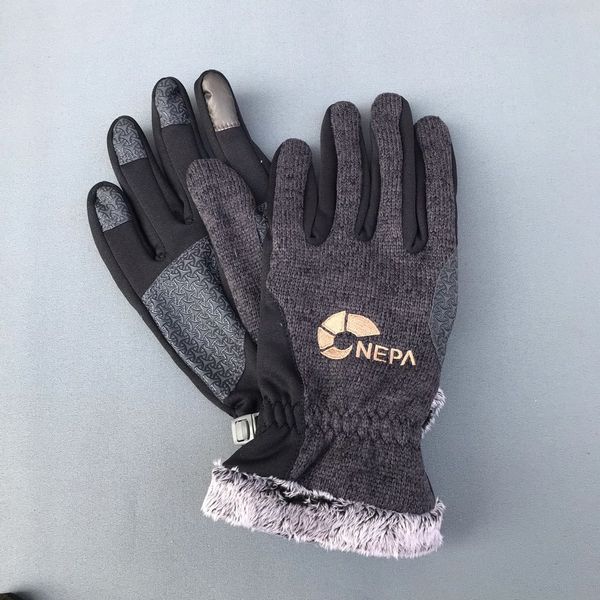 

women autumn winter wool touch screen gloves climbing cycling run driver wool gloves to keep warm bicycle screen, Blue;gray