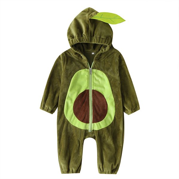 Baby abacate macacões com capuz Inverno Flanela Quente Escalada Terno Outerwear Jumpborn Jumpsuit Toddlers Bodysuit para crianças Receptores M958