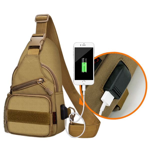 

600d outdoor tactical bag waterproof army shoulder bags usb charging camping hiking travel trekking hunting backpack