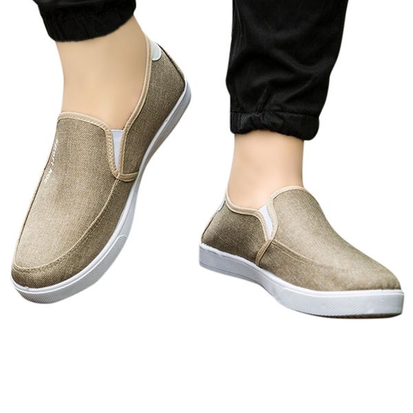 

slip on shoes men fashion men's sneakers outdoor canvas casual slip-on shoes lazy breathable sneakers chaussure homme, Black