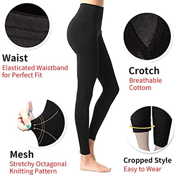 

women's anti-swelling leg shaper burn calories breathable leggings for slim fit up als88, Black;blue