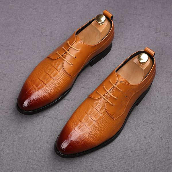 

new men fashion trendy pointed lace-up oxfords casual flats formal shoes male homecoming dress wedding party prom shoes loafers, Black