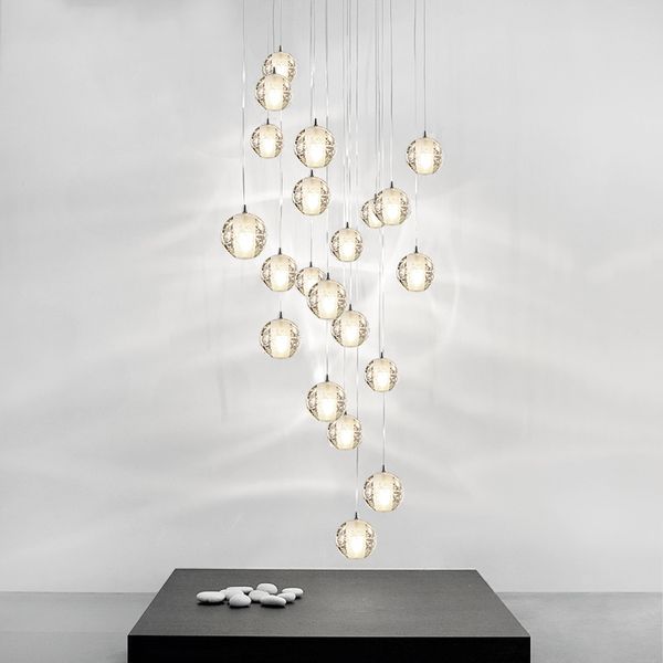 

us brand led crystal glass ball pendant meteor rain ceiling 48head 56 led g4 light meteoric shower stair bar droplight chandelier lighting