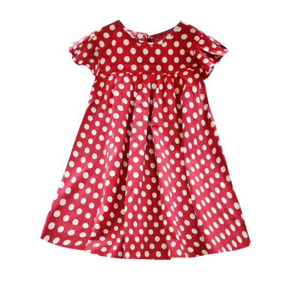 

baby clothes girls 2020 vintage polka dot short sleeve dress children's clothing comfort dress girl clothes #lr5, Red;yellow