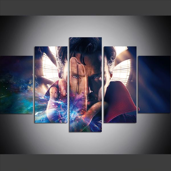 

5 piece large size canvas wall art pictures creative doctor strange art print oil painting for living room