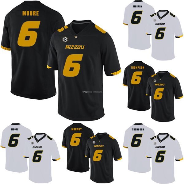 

khmari thompson stitched men's missouri tigers j'mon moore marcus murphy white yellow black college football jersey 4xl