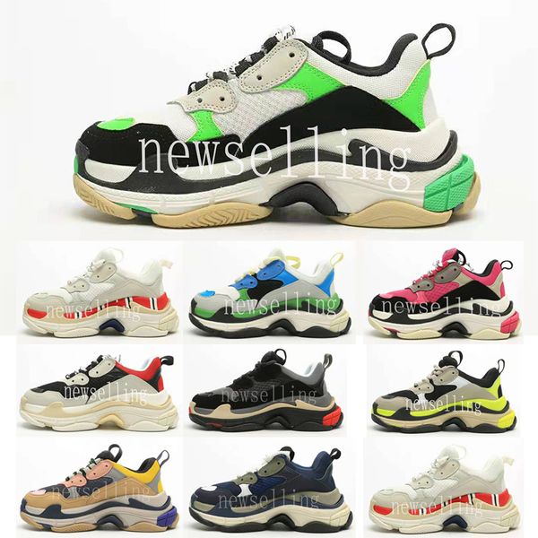 

2020 17fw мода роскошный дизайнер женская обувь папа обувь тройной s кроссовки мужчины женщины весна chaussures черный темно-синий оранжевый, White;red