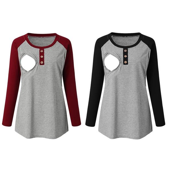 

2020 Hot Women Blouse Maternity Long Sleeve Striped Nursing Tops T-shirt For Breastfeeding Pregnant Casual Winter Blouse Shirt