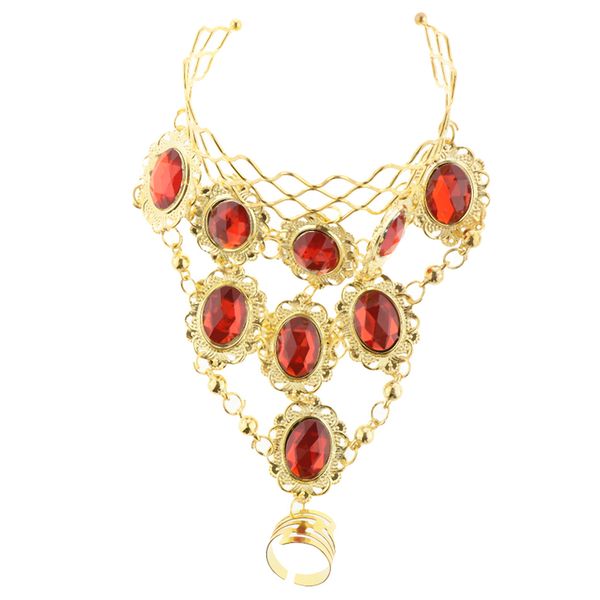 

belly dance bracelet ring decorated with crystal rhinestones size adjustable, Golden;silver