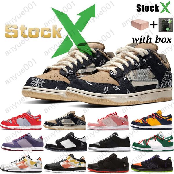 

2020new stock x sb dunk low travis scotts platform casual shoes blue green red orange mens womens trainers sports sneakers size 36-45 box