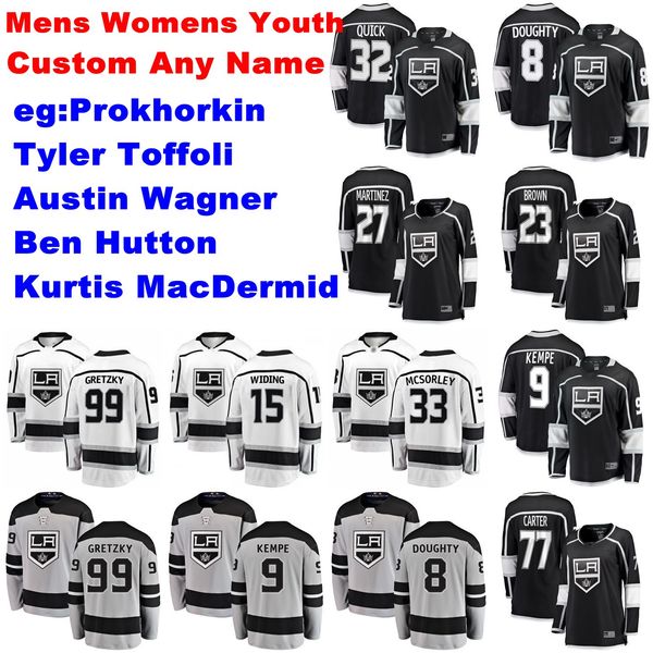 

los angeles kings jerseys nikolai prokhorkin jersey ben hutton tyler toffoli austin wagner macdermid hockey jerseys womens custom stitched, Black;red