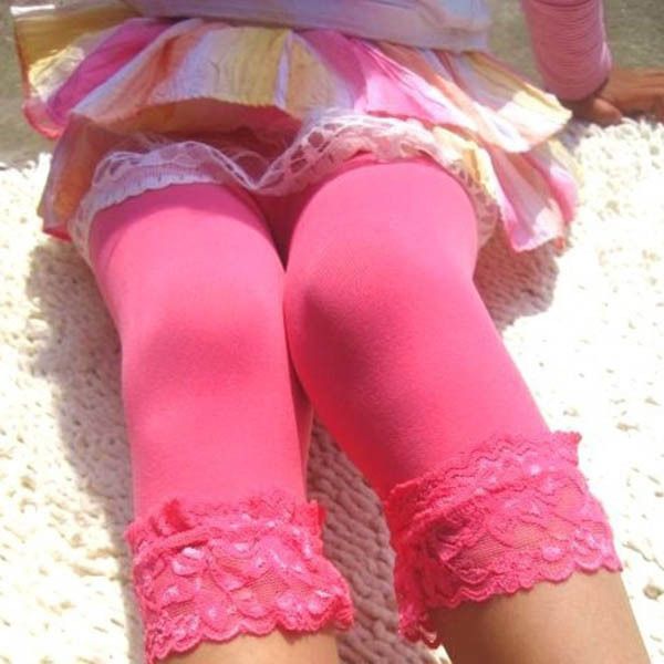

candy color toddler kids girls lace velvet legging pantyhose stocking pant 5-9 years, Blue