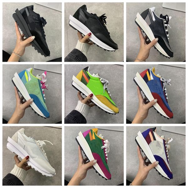 

мода ld вафельный sacai синий мульти daybreak сетки upper кроссовки мужские кроссовки женские модельер дышите спорт кроссовки сша 5-11